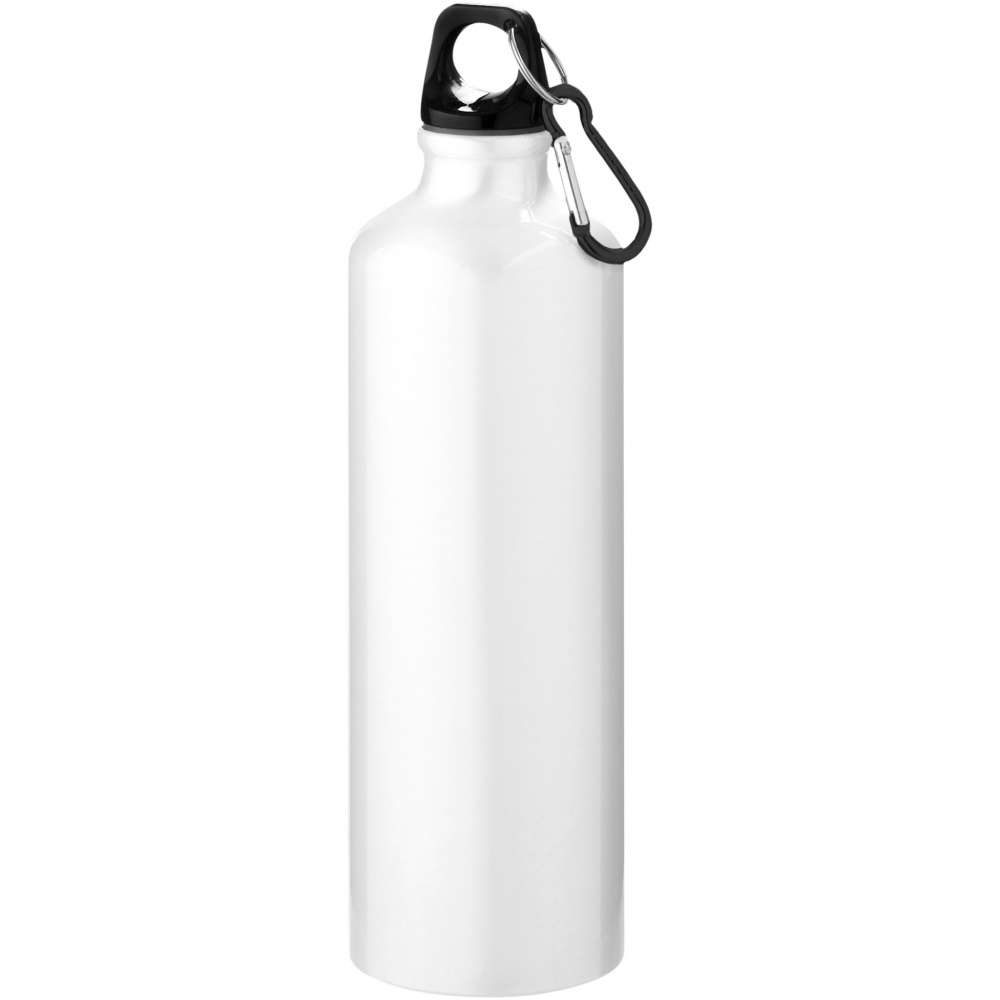 Logo trade promotional products image of: Oregon 770 ml RCS certified recycled aluminium water bottle with carabiner