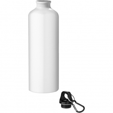 Logo trade advertising products image of: Oregon 770 ml RCS certified recycled aluminium water bottle with carabiner