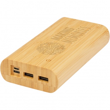 Logo trade promotional gifts image of: Tulda 20.000 mAh bamboo power bank