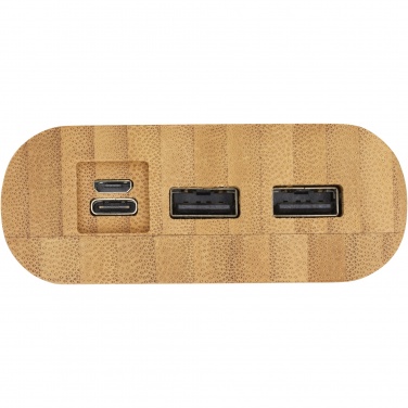 Logo trade promotional gifts image of: Tulda 20.000 mAh bamboo power bank