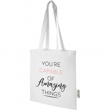 Logo trade advertising products picture of: Madras 140 g/m2 GRS recycled cotton tote bag 7L