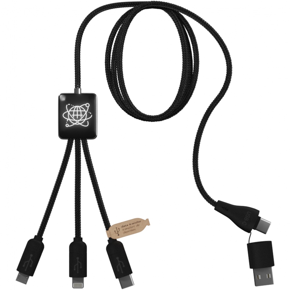 Logo trade promotional gifts image of: SCX.design C45 5-in-1 rPET charging cable with data transfer