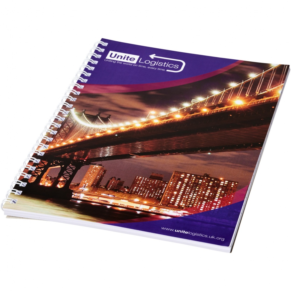 Logo trade corporate gift photo of: Desk-Mate® A5 spiral notebook with printed back cover