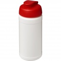 Baseline 500 ml recycled sport bottle with flip lid, White / Red