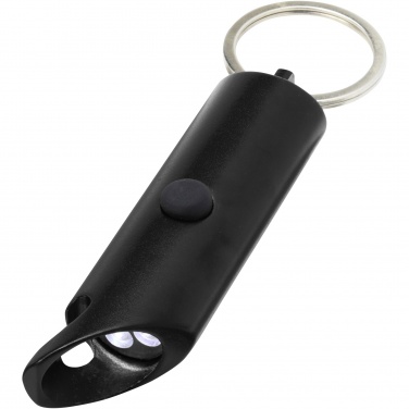 Logotrade promotional item image of: Flare RCS recycled aluminium IPX LED light and bottle opener with keychain