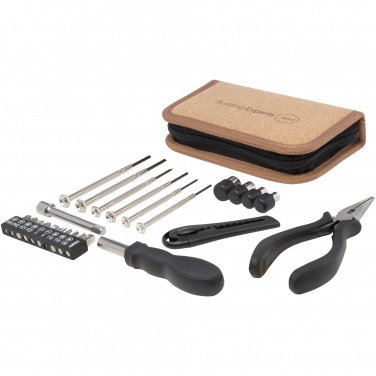 Logo trade advertising products picture of: Spike 24-piece RCS recycled plastic tool set with cork pouch