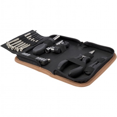 Logotrade promotional giveaway image of: Spike 24-piece RCS recycled plastic tool set with cork pouch