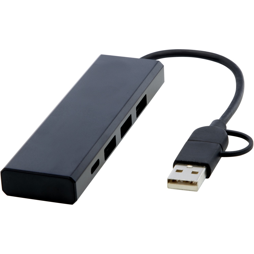 Logo trade corporate gifts image of: Rise RCS recycled aluminium USB 2.0 hub