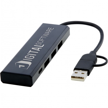 Logo trade advertising products image of: Rise RCS recycled aluminium USB 2.0 hub