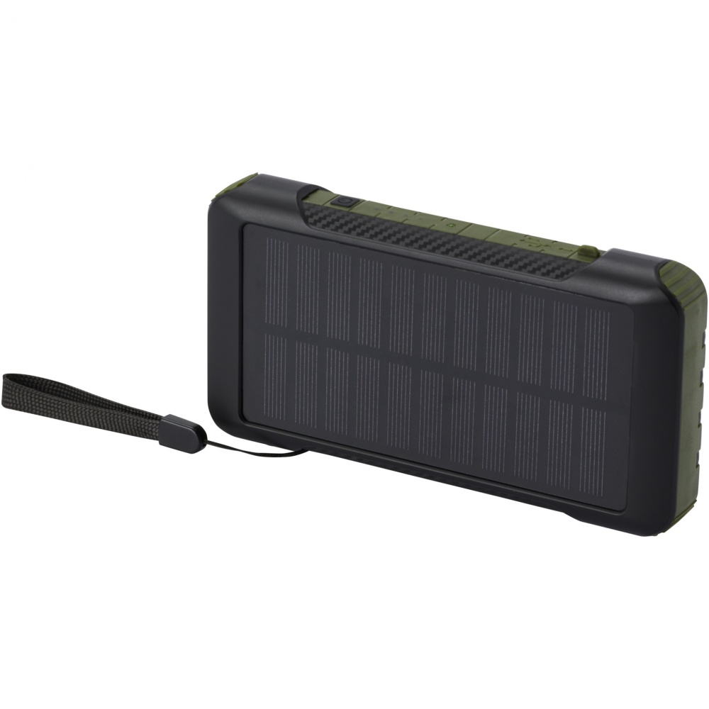 Logotrade promotional product image of: Soldy 10.000 mAh RCS recycled plastic solar dynamo power bank 