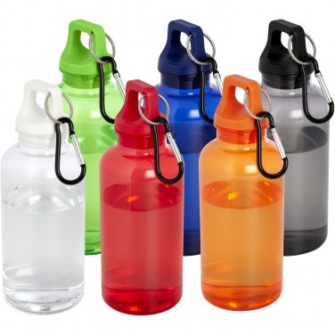 Logo trade corporate gifts image of: Oregon 400 ml RCS certified recycled plastic water bottle with carabiner