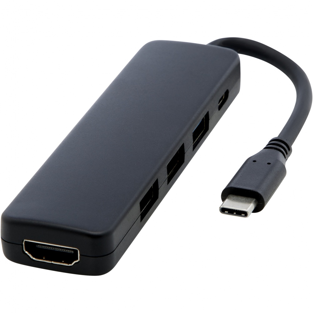 Logotrade corporate gift image of: Loop RCS recycled plastic multimedia adapter USB 2.0-3.0 with HDMI port