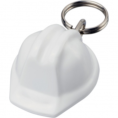 Logo trade promotional giveaway photo of: Kolt hard hat-shaped recycled keychain