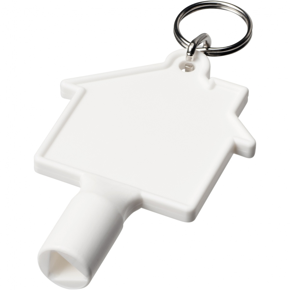 Logo trade promotional gifts picture of: Maximilian house-shaped recycled utility key keychain