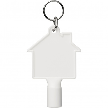 Logo trade corporate gifts picture of: Maximilian house-shaped recycled utility key keychain