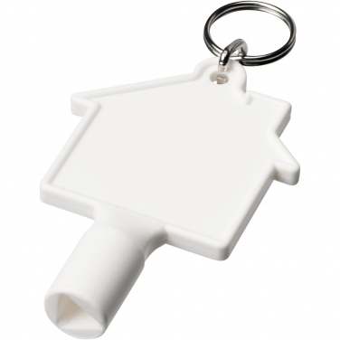 Logo trade promotional giveaways picture of: Maximilian house-shaped recycled utility key keychain