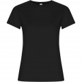 Golden short sleeve women's t-shirt, Solid black