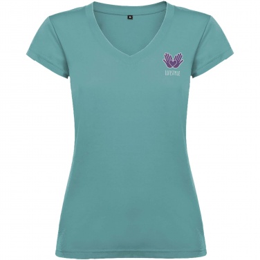 Logo trade promotional item photo of: Victoria short sleeve women's v-neck t-shirt