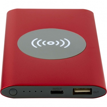 Logo trade promotional products picture of: Juice 4000 mAh Type-C recycled aluminium wireless power bank 