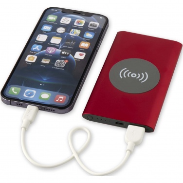 Logo trade promotional products picture of: Juice 4000 mAh Type-C recycled aluminium wireless power bank 