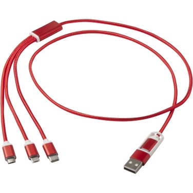 Logo trade promotional gifts image of: Versatile 5-1 recycled aluminium charging cable