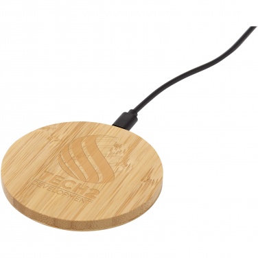 Logo trade promotional gift photo of: Essence 15W bamboo wireless charging pad