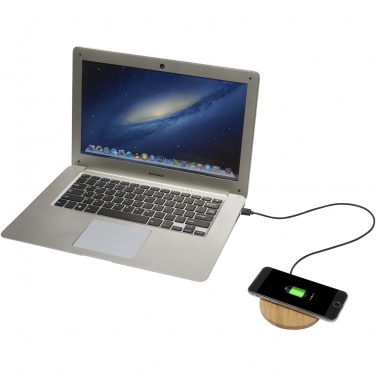 Logo trade promotional gifts picture of: Essence 15W bamboo wireless charging pad