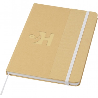 Logo trade promotional product photo of: Nelida A5 recycled cardboard hard cover notebook