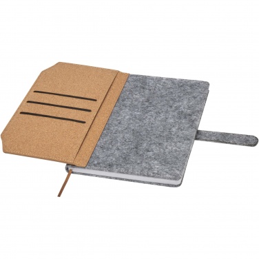 Logo trade promotional items picture of: Viviana A5 recycled felt and cork notebook