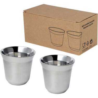 Logotrade advertising product image of: Duo 80 ml RCS certified stainless steel espresso cup set 