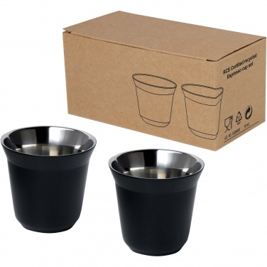 Logo trade promotional items picture of: Duo 80 ml RCS certified stainless steel espresso cup set 