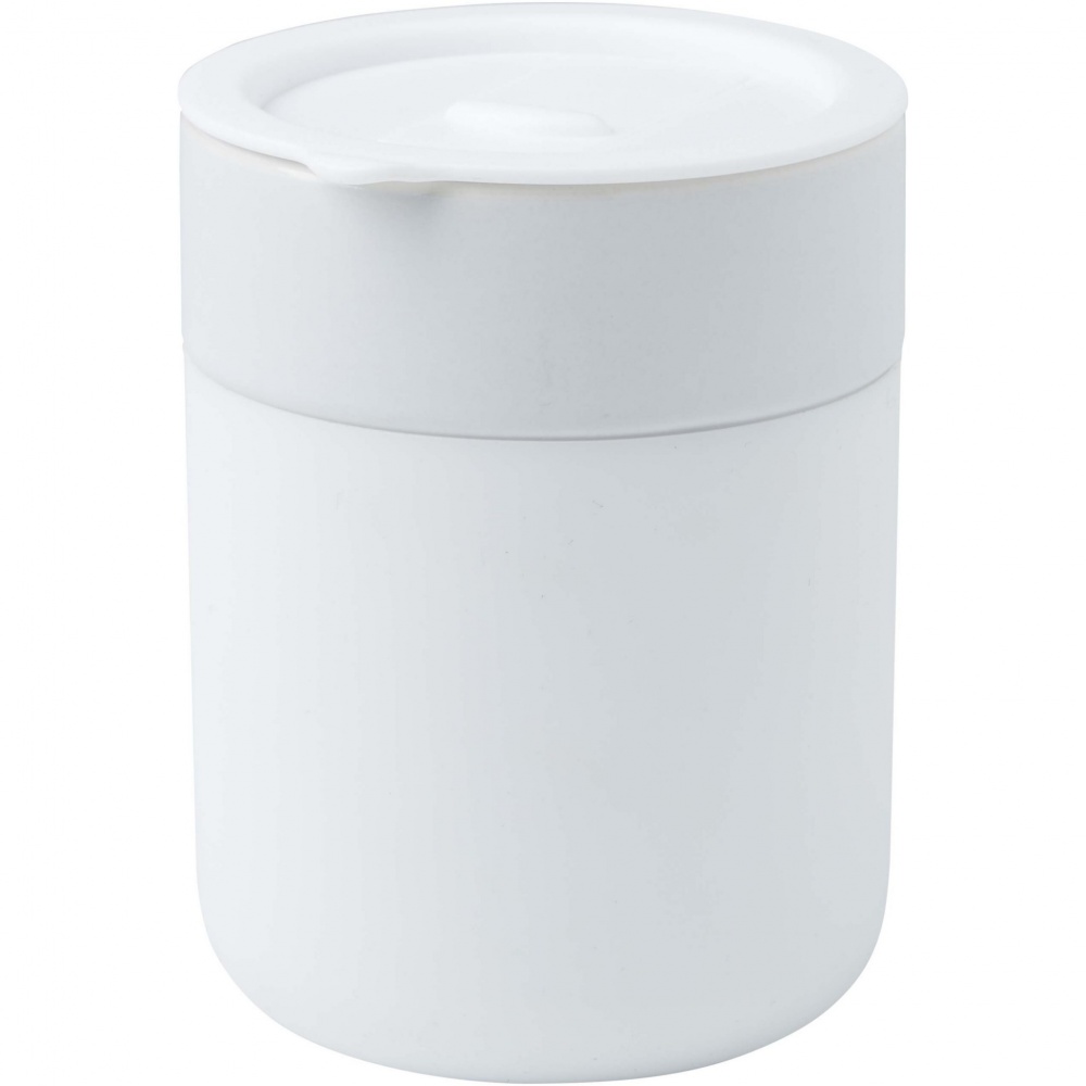 Logo trade corporate gifts image of: Java 330 ml ceramic tumbler with silicone wrap and plastic lid