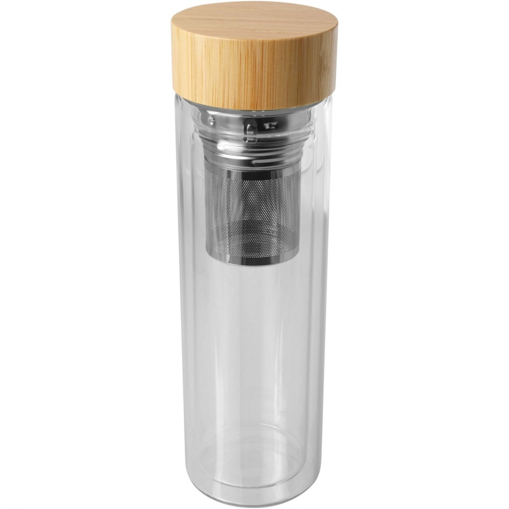 Logotrade advertising product image of: Bailey 400 ml borsilicate glass infuser bottle with bamboo lid