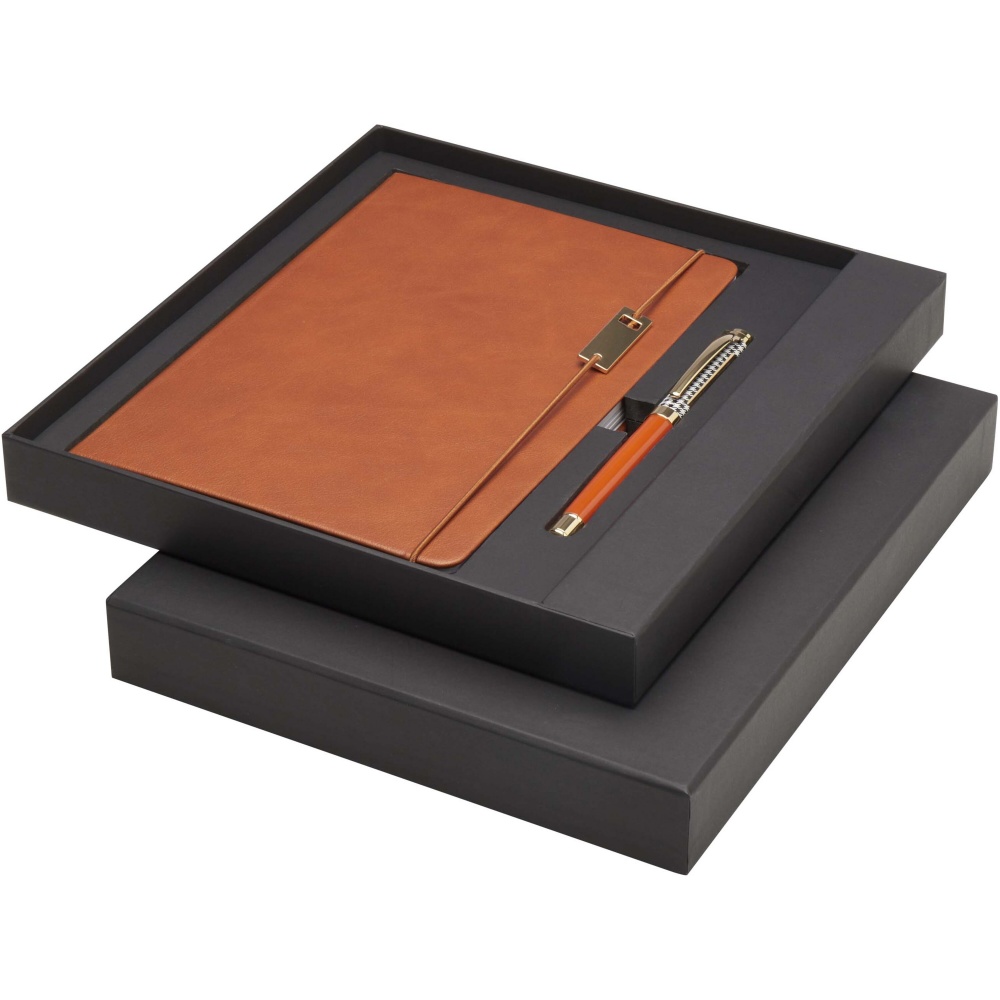 Logo trade promotional items image of: Legato A5 notebook and rollerball pen set 