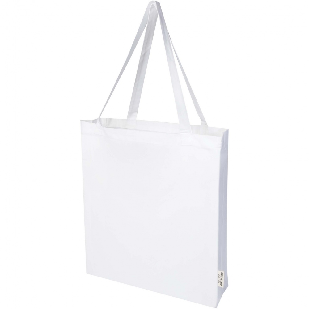 Logotrade corporate gift image of: Madras 140 g/m² GRS recycled cotton gusset tote bag