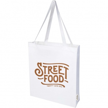 Logo trade advertising product photo of: Madras 140 g/m² GRS recycled cotton gusset tote bag