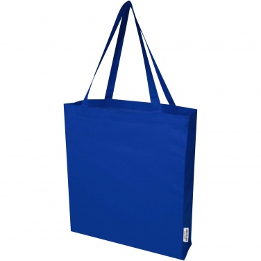 Logo trade corporate gifts image of: Madras 140 g/m² GRS recycled cotton gusset tote bag