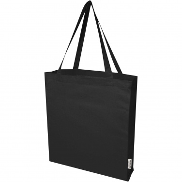 Logo trade advertising products image of: Madras 140 g/m² GRS recycled cotton gusset tote bag