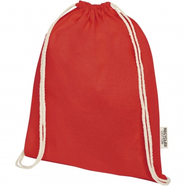 Logo trade promotional merchandise photo of: Oregon 140 g/m² GRS recycled cotton drawstring bag