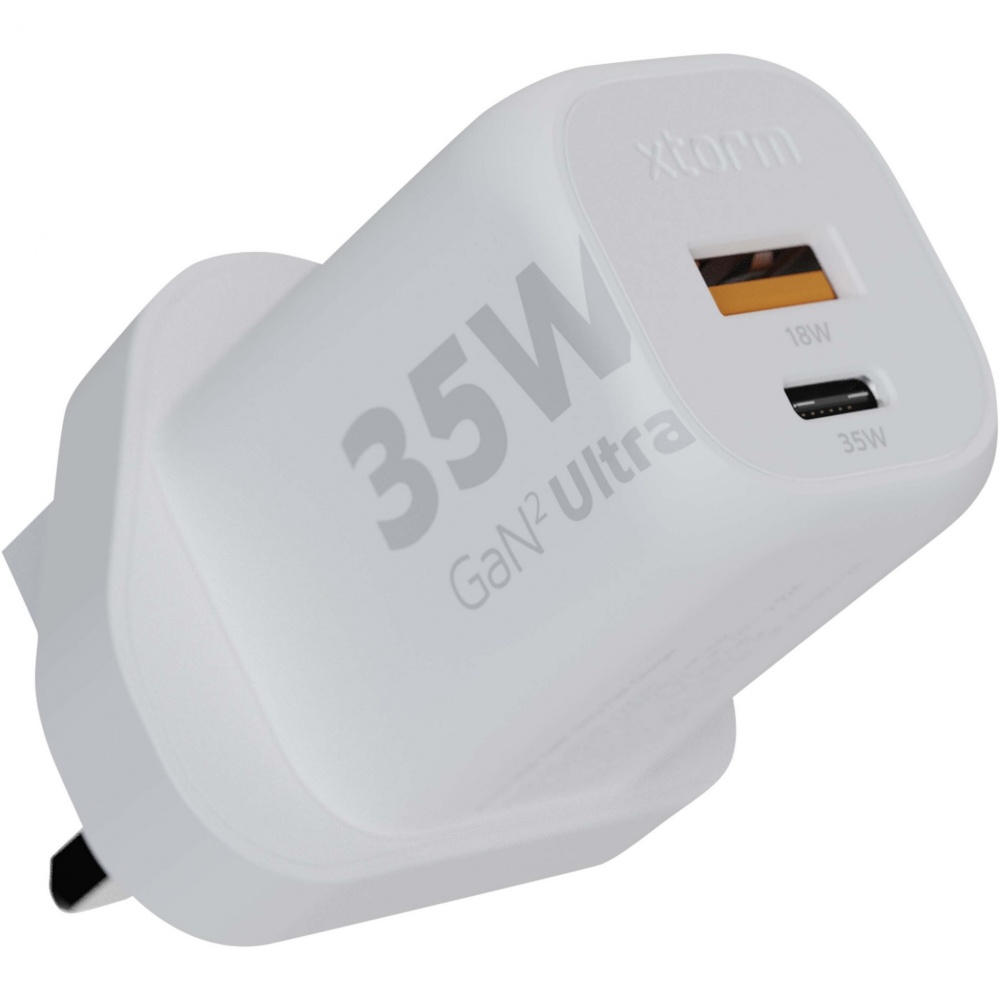 Logo trade promotional giveaway photo of: Xtorm XEC035 GaN² Ultra 35W wall charger - UK plug