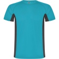 Shanghai short sleeve kids sports t-shirt, Turquois / Dark Lead