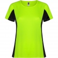 Shanghai short sleeve women's sports t-shirt, Fluor Green / Solid black