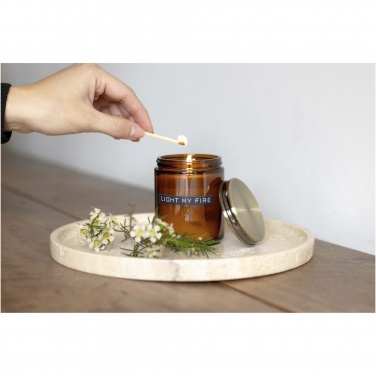 Logo trade promotional gifts image of: Wellmark cedar wood scented candle medium