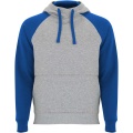 Badet unisex two-tone hoodie, Heather grey / Royal blue