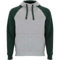 Badet unisex two-tone hoodie, Heather grey / Bottle green