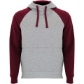 Badet unisex two-tone hoodie, Heather grey / Garnet