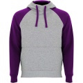 Badet unisex two-tone hoodie, Heather grey / Purple