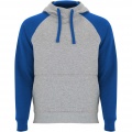 Badet kids two-tone hoodie, Heather grey / Royal blue