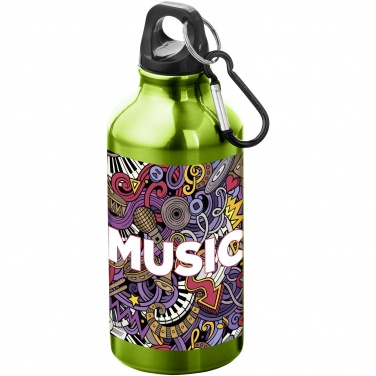 Logotrade promotional item picture of: Oregon 400 ml aluminium water bottle with carabiner