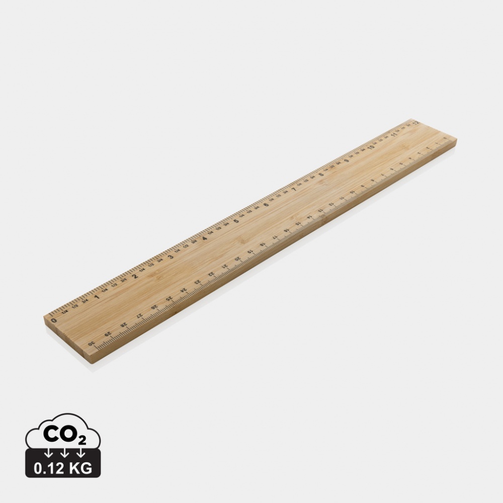 Logo trade promotional giveaways picture of: Timberson extra thick 30cm double sided bamboo ruler